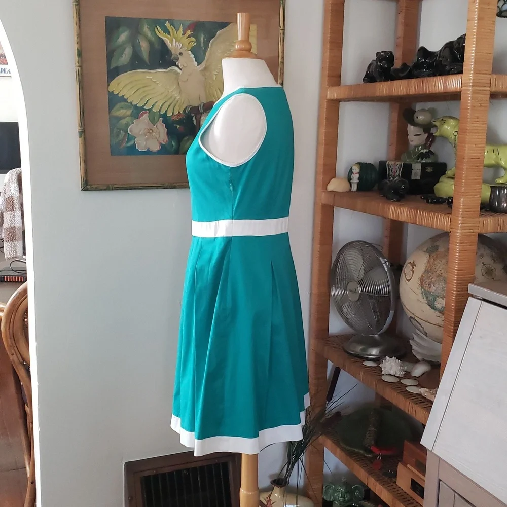 Nadine Milano Teal & White Shift Dress Size 12 - Picture 6 of 11
